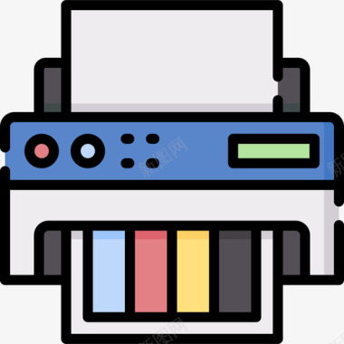 打印机办公室223线性颜色图标