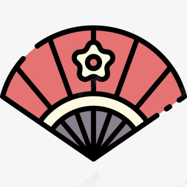 风扇日本102线型颜色图标