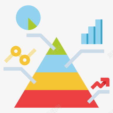 金字塔数据分析16平面图标