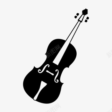 大提琴填充乐器音乐图标