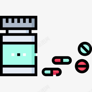 药物病毒传播16线状颜色图标