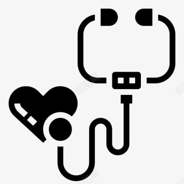 心脏听诊器健康检查标志图标