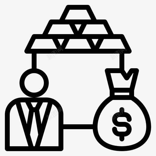 金锭投资84线性svg_新图网 https://ixintu.com 金锭 投资 线性
