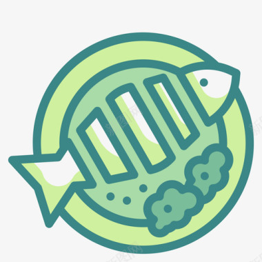 鱼健康食品47双色图标