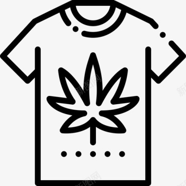 T恤大麻14直线型图标