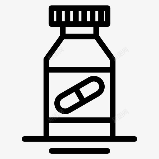 瓶子胶囊容器svg_新图网 https://ixintu.com 药品 瓶子 胶囊 容器 药丸 医疗保健 加粗 粗线