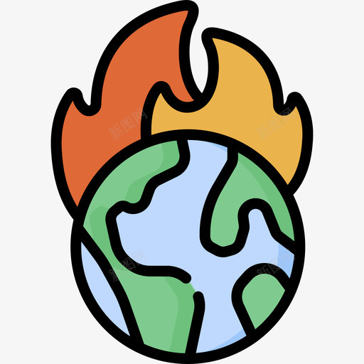 气候变化自然灾害42线性颜色svg_新图网 https://ixintu.com 气候变化 自然灾害 线性 颜色