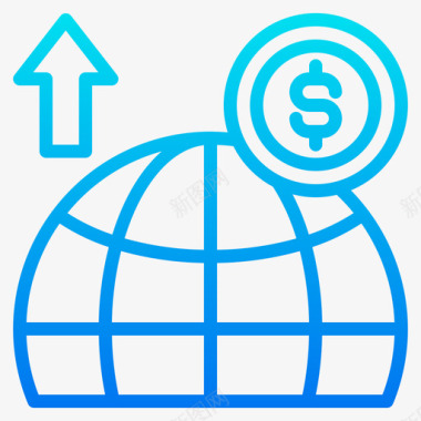 全球商业和金融118梯度图标