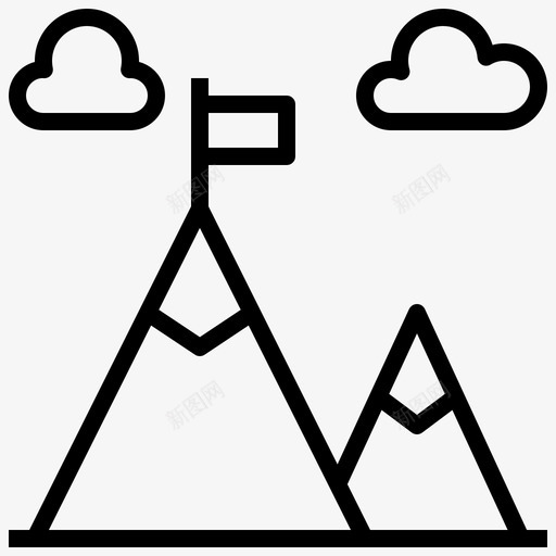 顶峰成就旗帜svg_新图网 https://ixintu.com 顶峰 成就 旗帜 风景 胜利者 获胜 轮廓