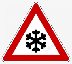 交通标志路标盾交通路路牌驱动器汽车雪黑冰警告注意汽素材