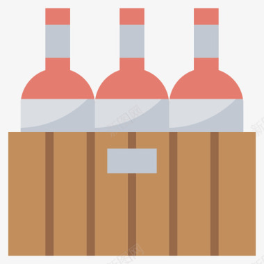 板条箱葡萄酒16扁平图标