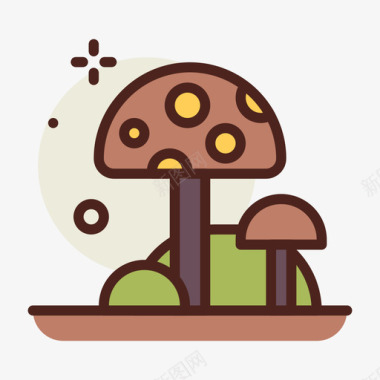 蘑菇弹簧152线形颜色图标