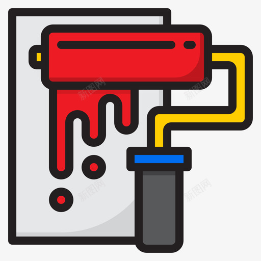 油漆辊人工7线性颜色svg_新图网 https://ixintu.com 油漆 人工 线性 颜色