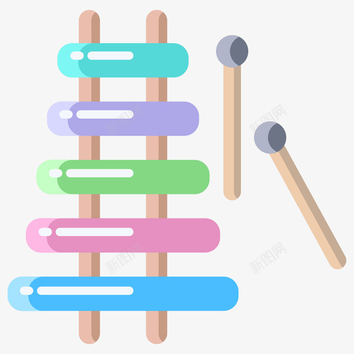 木琴玩具56扁平svg_新图网 https://ixintu.com 木琴 玩具 扁平