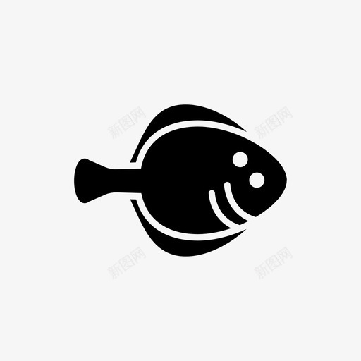 比目鱼食物海鲜svg_新图网 https://ixintu.com 比目鱼 海鲜 食物 图标 字形