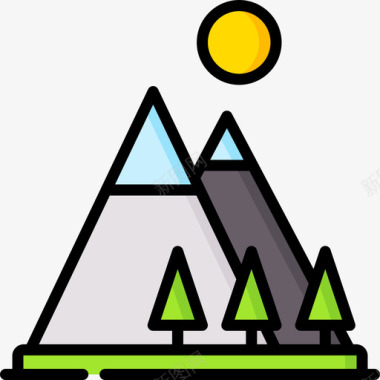 山自然133线性颜色图标