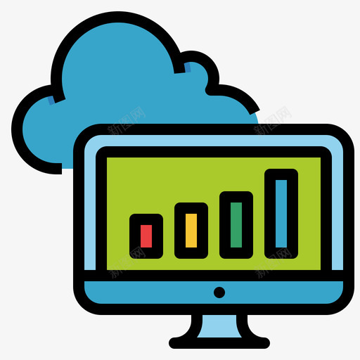 云计算数据分析15线性颜色svg_新图网 https://ixintu.com 云计算 数据分析 线性 颜色
