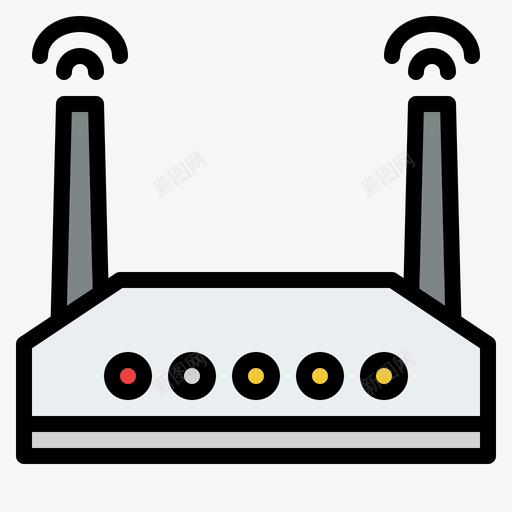 路由器办公室231线性颜色svg_新图网 https://ixintu.com 路由器 办公室 线性 颜色