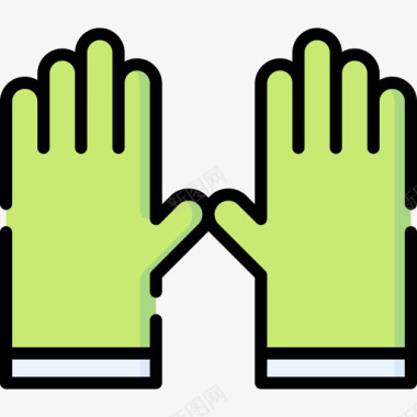橡胶手套卫生消毒10线性颜色图标