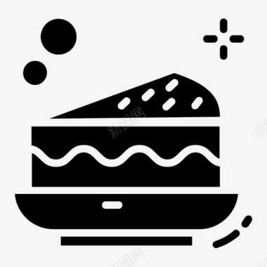 蛋糕片烘焙食品甜点图标