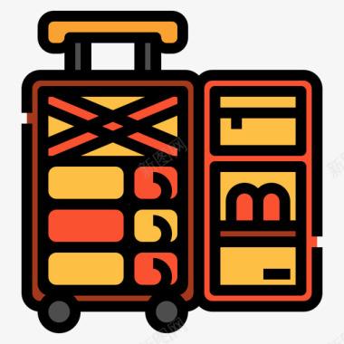 行李旅行包装5线性颜色图标