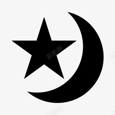 月亮星伊斯兰教穆斯林图标