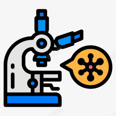 显微镜病毒7线状颜色图标