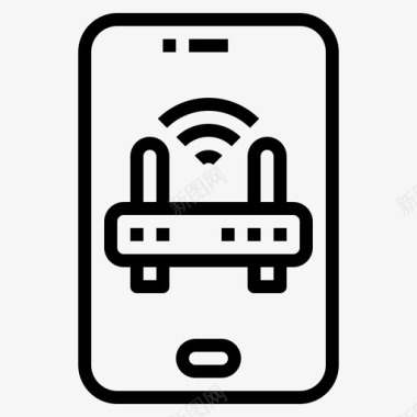 Wifi智能手机技术11线性图标