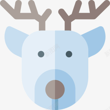 鹿冬季自然20平坦图标