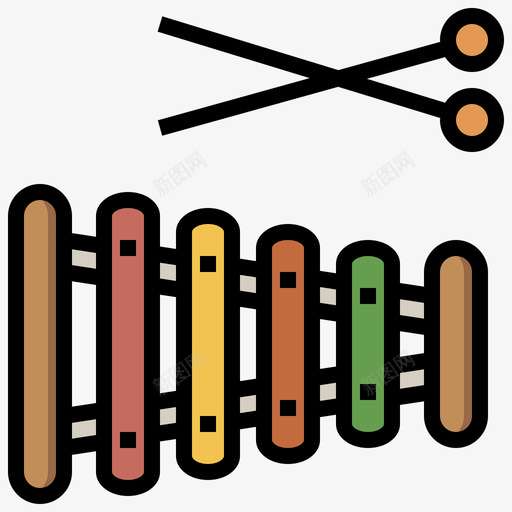 木琴玩具29线性颜色svg_新图网 https://ixintu.com 木琴 玩具 线性 颜色