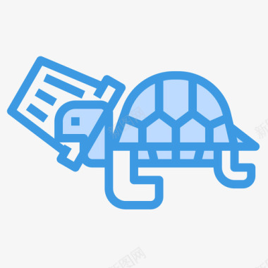 乌龟塑料污染24蓝色图标