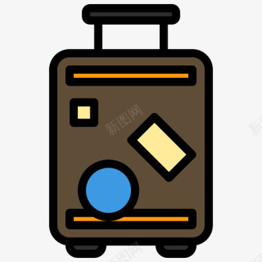行李旅行4线性颜色图标