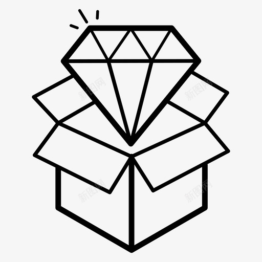 包裹最佳盒子svg_新图网 https://ixintu.com 包裹 最佳 盒子 钻石 购物 线图 图标