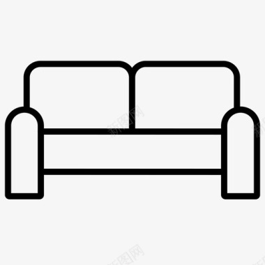 双座沙发家具图标