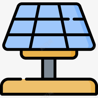 太阳能电池板42号村线性颜色图标