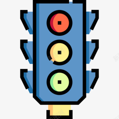 交通灯驾驶学校52线颜色图标