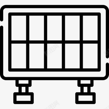 太阳能电池板可持续能源55线性图标