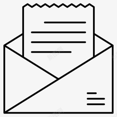 电子邮件文档电子新闻稿电子邮件信函图标