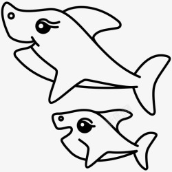 家族标志鲨鱼家族卡通高清图片