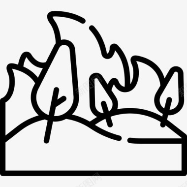 野火自然灾害40线性图标