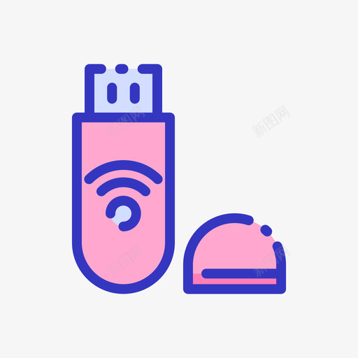 Pendrive物联网128线性颜色svg_新图网 https://ixintu.com Pendrive 联网 线性 颜色