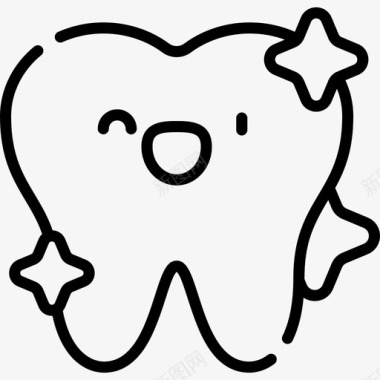 牙齿牙医72线形图标