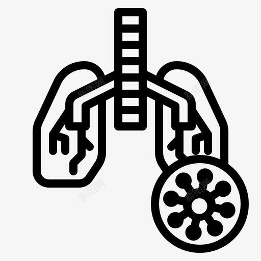 肺炎病毒4型线状svg_新图网 https://ixintu.com 肺炎 病毒 线状