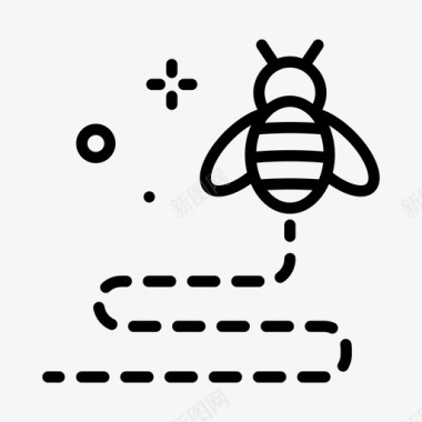 蜜蜂春天151直线型图标