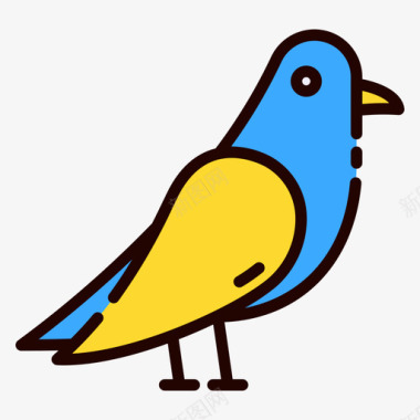鸟146春天线形颜色图标