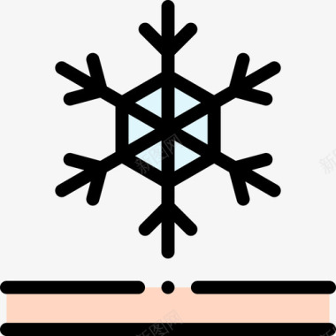 防雪织物特征15线性颜色图标