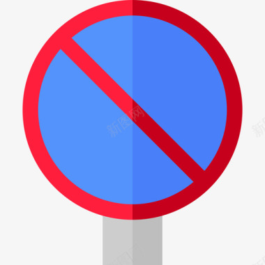 禁止停车信号灯和禁令7平面图标