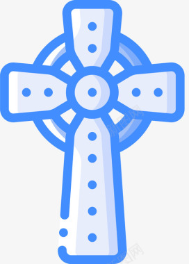 十字架圣帕特里克第51天蓝色图标