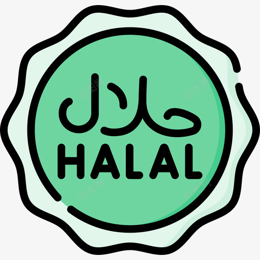 HalalEidAlAdha7线性颜色svg_新图网 https://ixintu.com Halal Eid Al Adha 线性 颜色