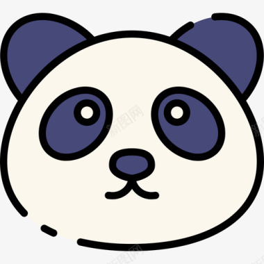 熊猫中国93线性颜色图标